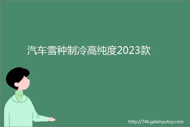 汽车雪种制冷高纯度2023款